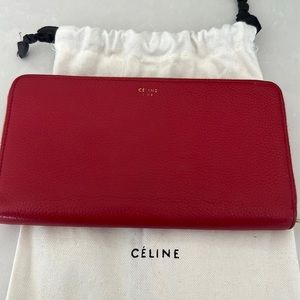 Celine large wallet in red